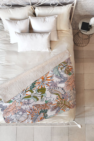 Marta Barragan Camarasa Pastel tropical botanical 90 Fleece Throw Blanket