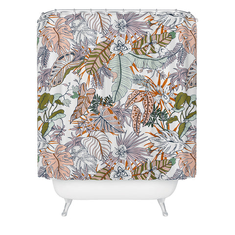 Marta Barragan Camarasa Pastel tropical botanical 90 Shower Curtain