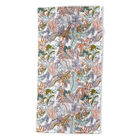 Marta Barragan Camarasa Pastel tropical botanical 90 Beach Towel
