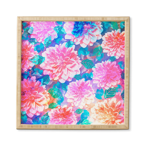 Marta Barragan Camarasa Pattern bloom with leaves saturated Framed Wall Art