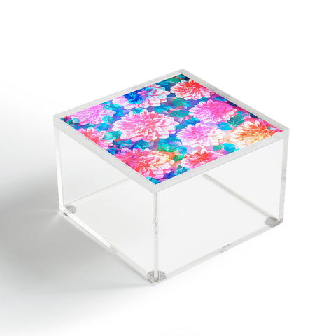 Marta Barragan Camarasa Pattern bloom with leaves saturated Acrylic Box
