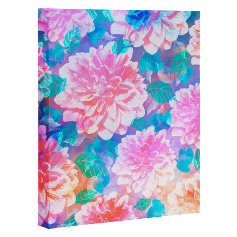 Marta Barragan Camarasa Pattern bloom with leaves saturated Art Canvas
