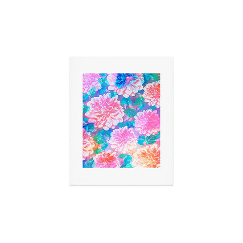 Marta Barragan Camarasa Pattern bloom with leaves saturated Art Print