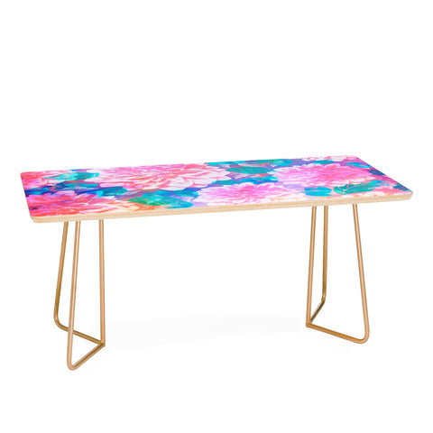 Marta Barragan Camarasa Pattern bloom with leaves saturated Coffee Table