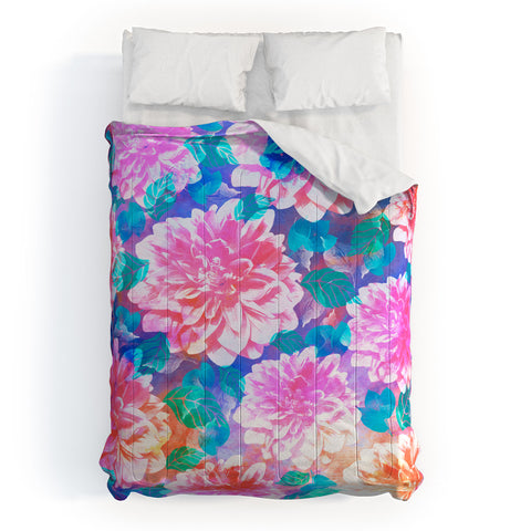 Marta Barragan Camarasa Pattern bloom with leaves saturated Comforter