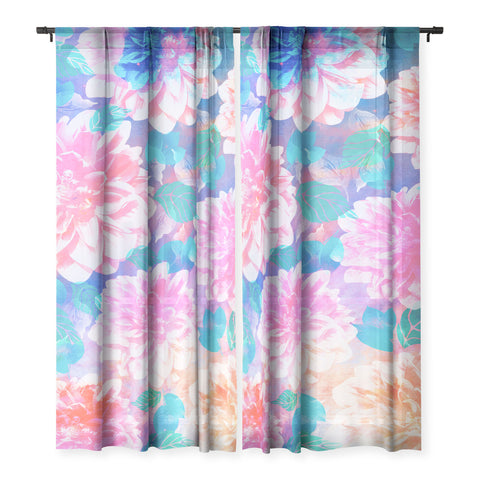 Marta Barragan Camarasa Pattern bloom with leaves saturated Sheer Non Repeat