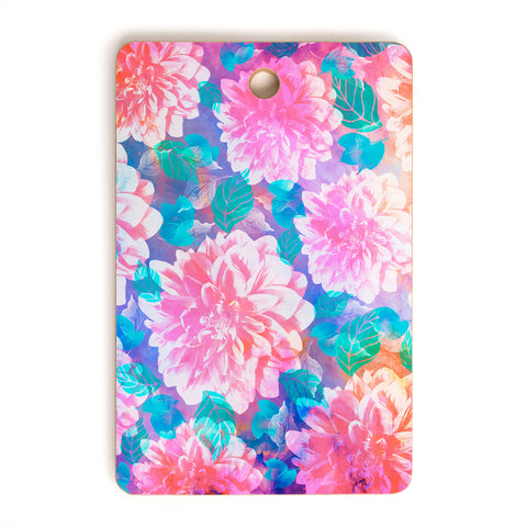 Marta Barragan Camarasa Pattern bloom with leaves saturated Cutting Board Rectangle