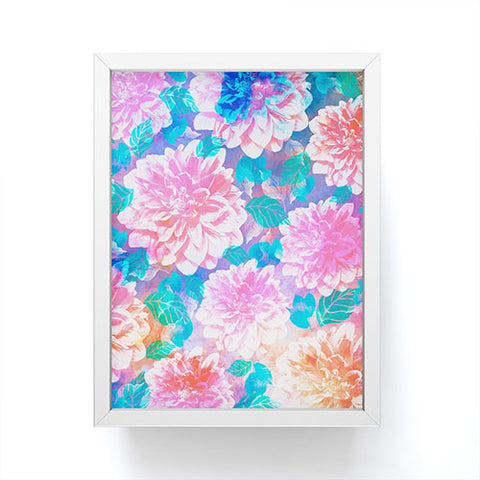 Marta Barragan Camarasa Pattern bloom with leaves saturated Framed Mini Art Print