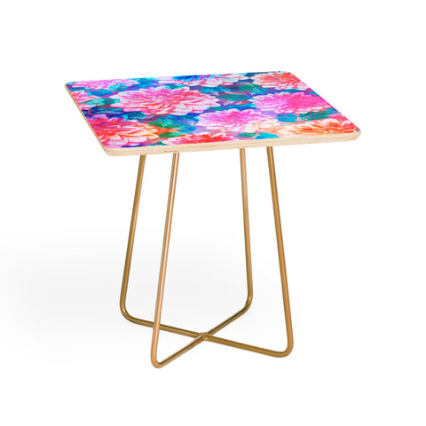 Marta Barragan Camarasa Pattern bloom with leaves saturated Side Table