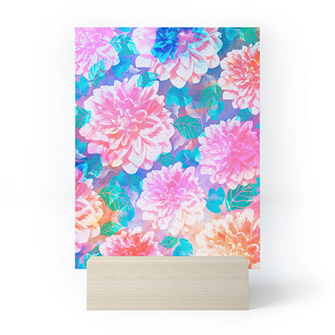 Marta Barragan Camarasa Pattern bloom with leaves saturated Mini Art Print