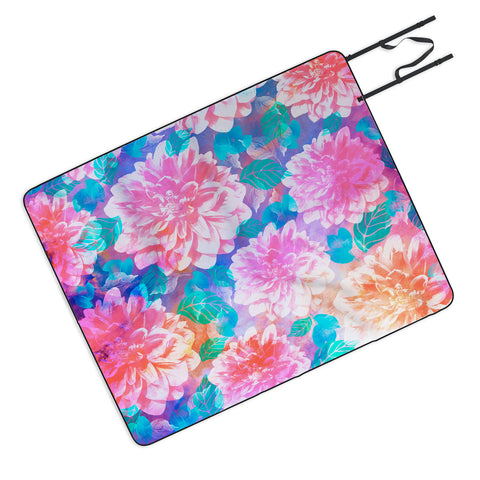 Marta Barragan Camarasa Pattern bloom with leaves saturated Picnic Blanket