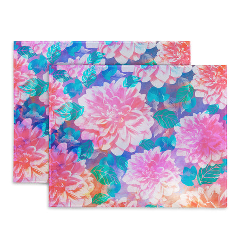 Marta Barragan Camarasa Pattern bloom with leaves saturated Placemat