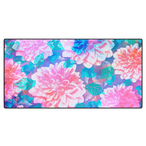 Marta Barragan Camarasa Pattern bloom with leaves saturated Desk Mat