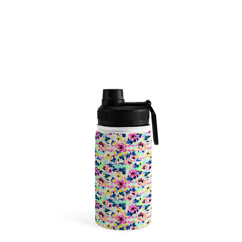 Marta Barragan Camarasa Pattern blooms along the geometry Water Bottle