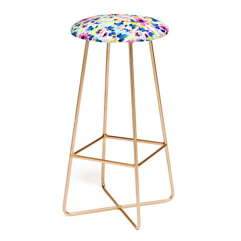 Marta Barragan Camarasa Pattern blooms along the geometry Bar Stool