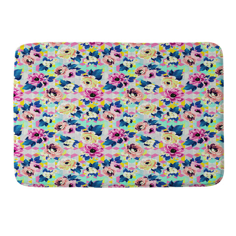 Marta Barragan Camarasa Pattern blooms along the geometry Memory Foam Bath Mat