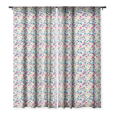 Marta Barragan Camarasa Pattern blooms along the geometry Sheer Window Curtain