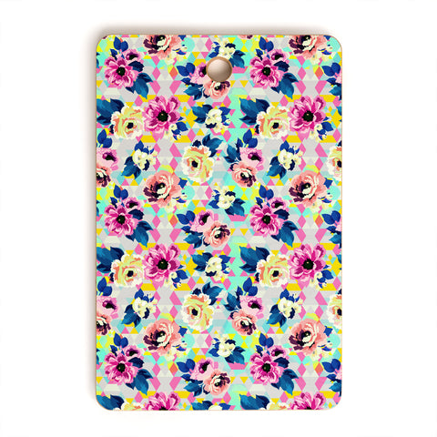 Marta Barragan Camarasa Pattern blooms along the geometry Cutting Board Rectangle