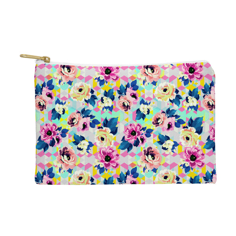 Marta Barragan Camarasa Pattern blooms along the geometry Pouch