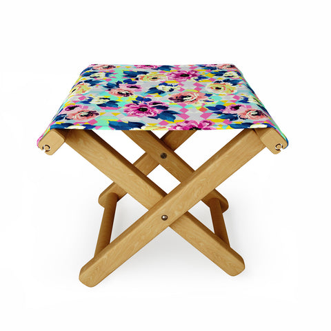 Marta Barragan Camarasa Pattern blooms along the geometry Folding Stool