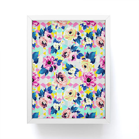 Marta Barragan Camarasa Pattern blooms along the geometry Framed Mini Art Print