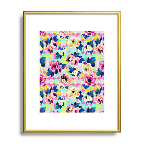 Marta Barragan Camarasa Pattern blooms along the geometry Metal Framed Art Print