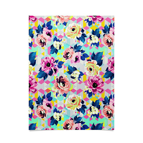 Marta Barragan Camarasa Pattern blooms along the geometry Poster