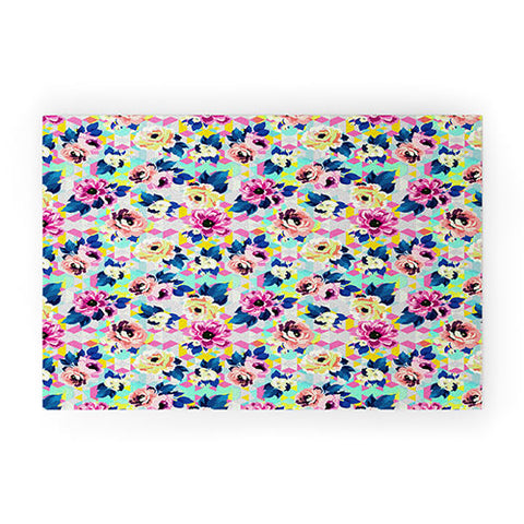 Marta Barragan Camarasa Pattern blooms along the geometry Welcome Mat