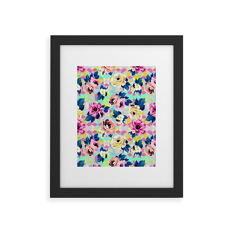 Marta Barragan Camarasa Pattern blooms along the geometry Framed Art Print