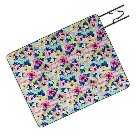Marta Barragan Camarasa Pattern blooms along the geometry Picnic Blanket