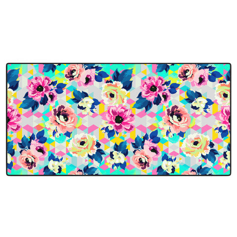 Marta Barragan Camarasa Pattern blooms along the geometry Desk Mat