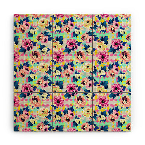 Marta Barragan Camarasa Pattern blooms along the geometry Wood Wall Mural