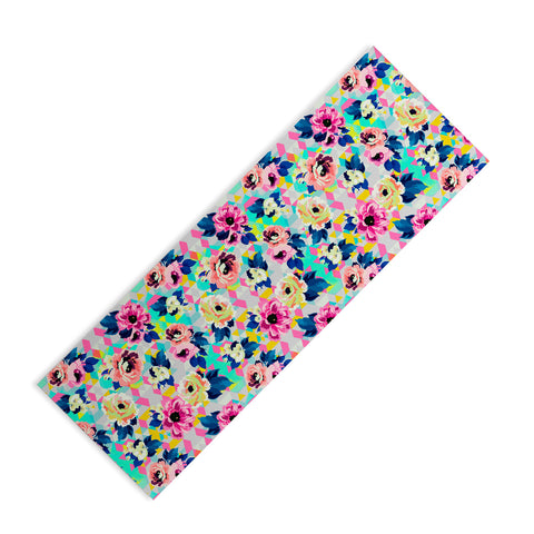 Marta Barragan Camarasa Pattern blooms along the geometry Yoga Mat