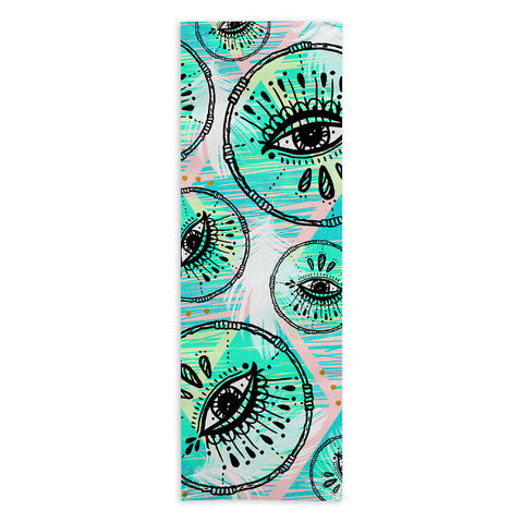 Marta Barragan Camarasa Pattern boho eyes II Yoga Towel