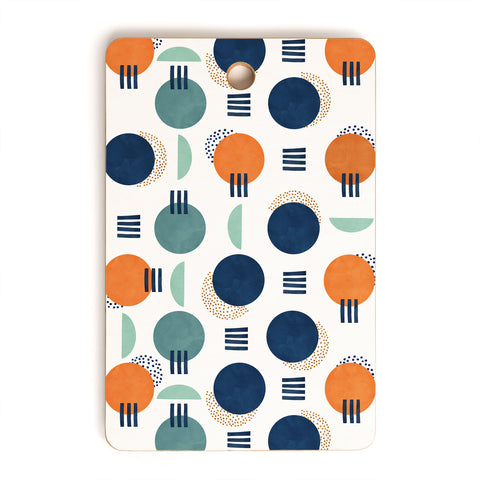Marta Barragan Camarasa Pattern circles and stripes Cutting Board Rectangle