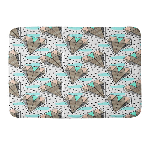Marta Barragan Camarasa Pattern colored diamonds and texture Memory Foam Bath Mat