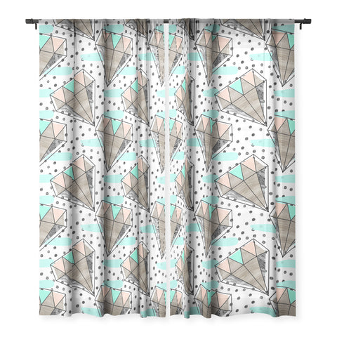 Marta Barragan Camarasa Pattern colored diamonds and texture Sheer Window Curtain