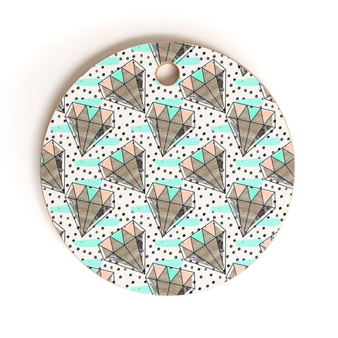 Marta Barragan Camarasa Pattern colored diamonds and texture Cutting Board Round