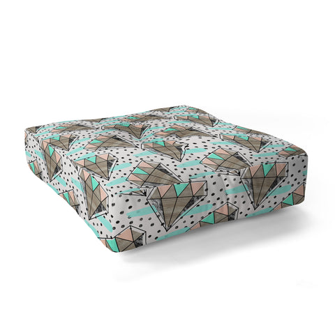 Marta Barragan Camarasa Pattern colored diamonds and texture Floor Pillow Square