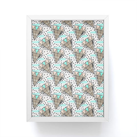 Marta Barragan Camarasa Pattern colored diamonds and texture Framed Mini Art Print