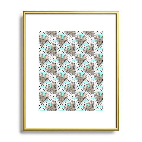 Marta Barragan Camarasa Pattern colored diamonds and texture Metal Framed Art Print