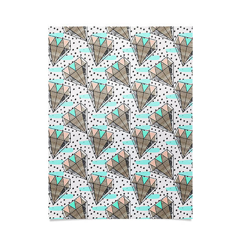 Marta Barragan Camarasa Pattern colored diamonds and texture Poster