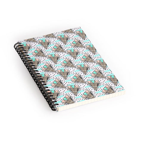 Marta Barragan Camarasa Pattern colored diamonds and texture Spiral Notebook