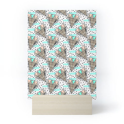 Marta Barragan Camarasa Pattern colored diamonds and texture Mini Art Print