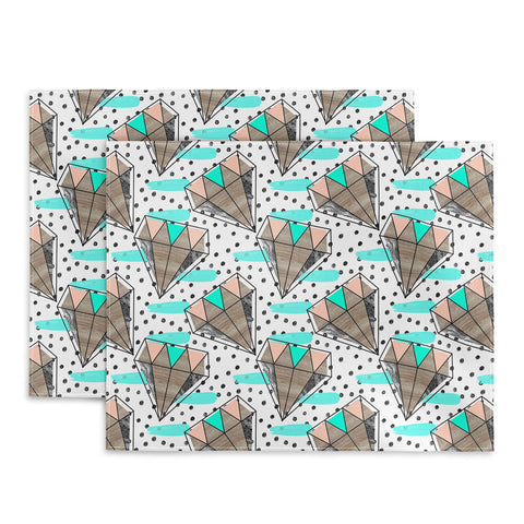 Marta Barragan Camarasa Pattern colored diamonds and texture Placemat