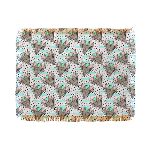 Marta Barragan Camarasa Pattern colored diamonds and texture Throw Blanket