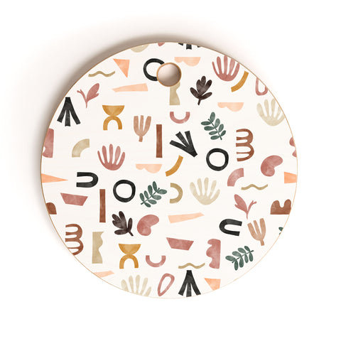 Marta Barragan Camarasa Pattern desert shapes Cutting Board Round