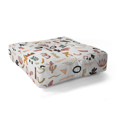 Marta Barragan Camarasa Pattern desert shapes Floor Pillow Square