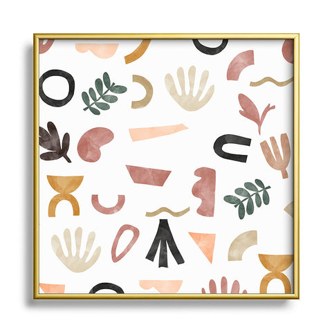 Marta Barragan Camarasa Pattern desert shapes Square Metal Framed Art Print