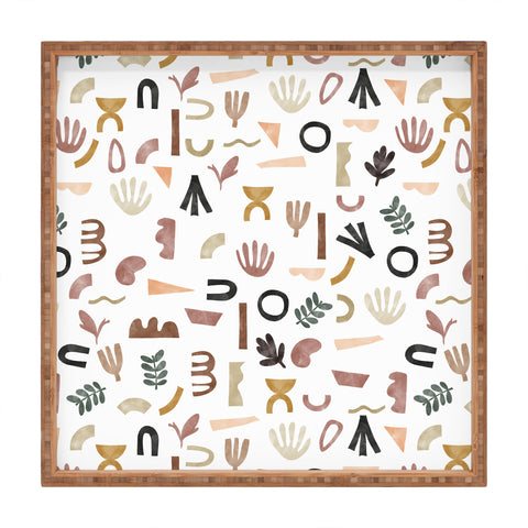 Marta Barragan Camarasa Pattern desert shapes Square Tray